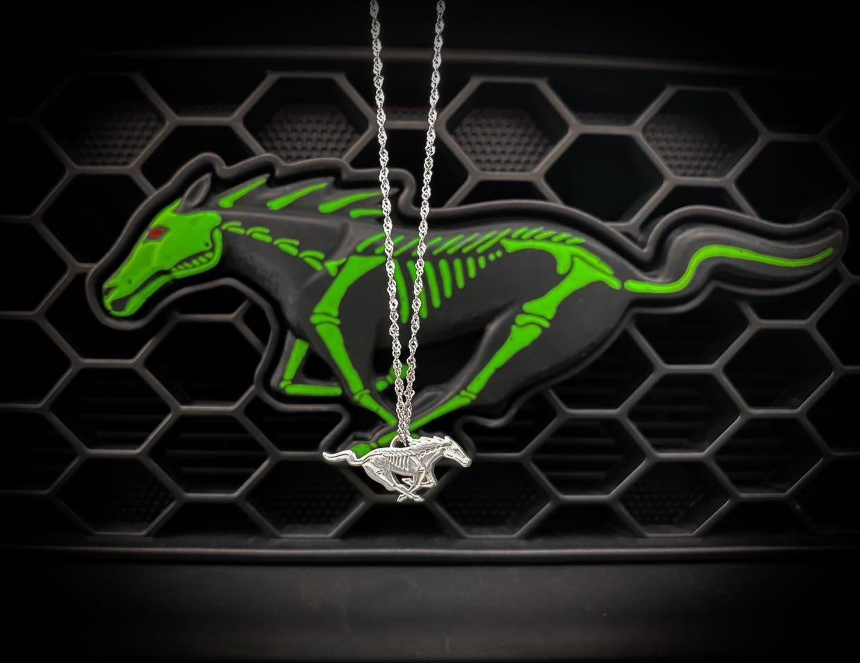 Skeleton Mustang Necklace