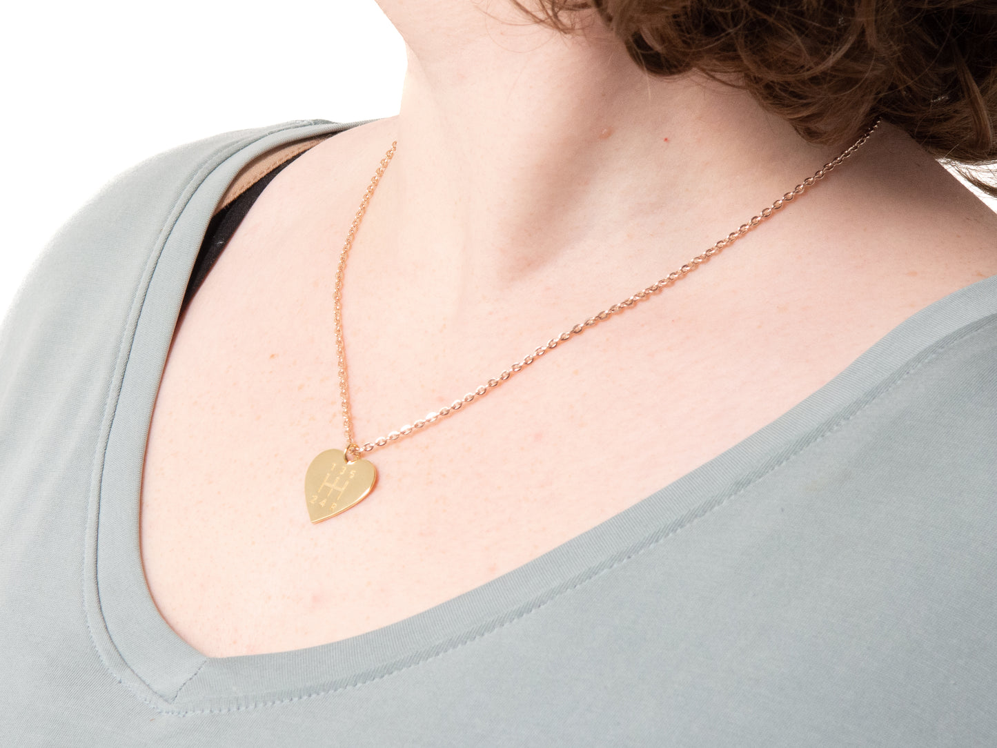 Gear Head Heart Necklace
