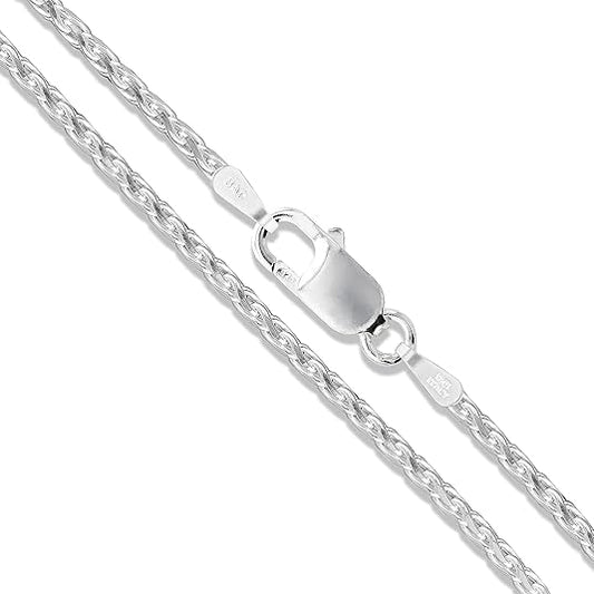 Sterling Silver Diamond-Cut Wheat Chain