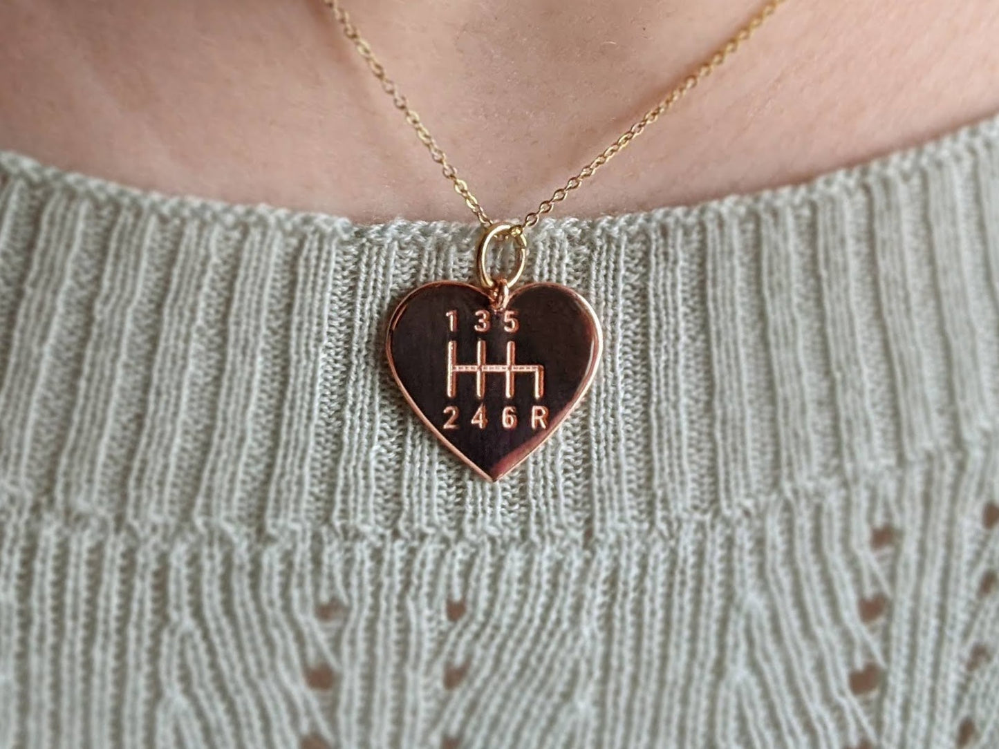 Gear Head Heart Necklace